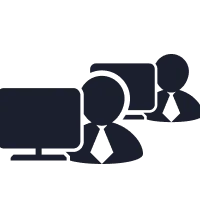 Icon of two overlapping speech bubbles in solid black on a transparent background.